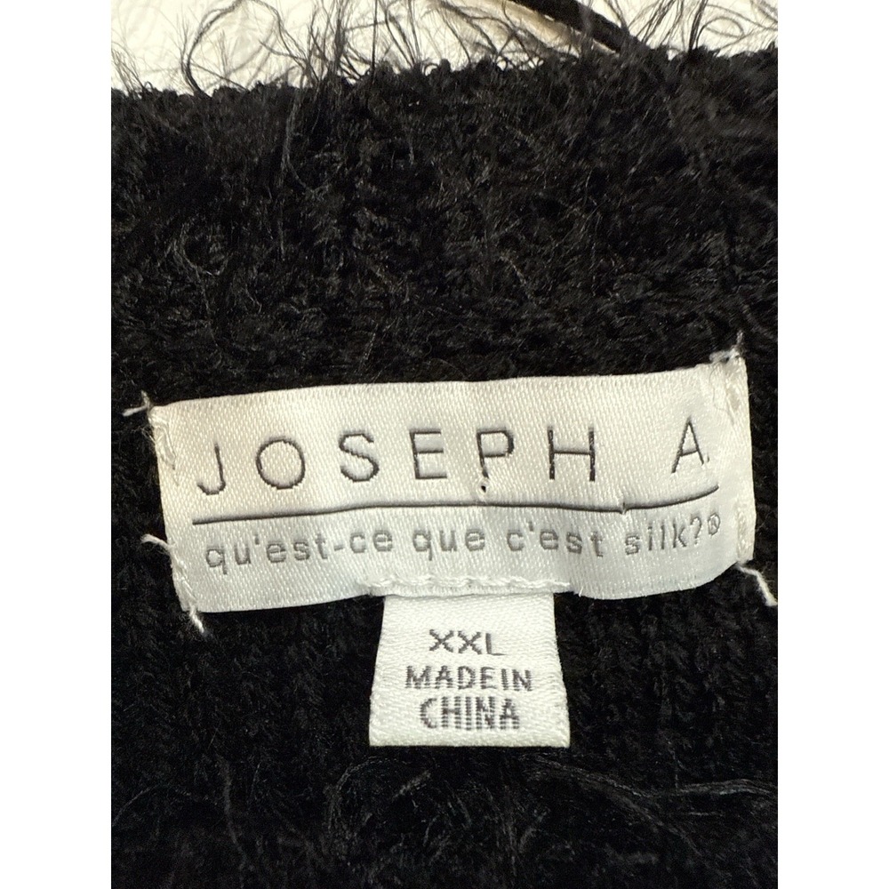 Joseph A Black Fuzzy Eyelash Knit Sweater Women’s XXL / 2X Soft Cozy Pullover - Picture 3 of 10